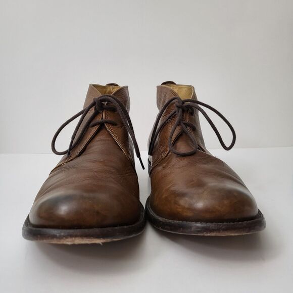 FRYE Boots Leather Lace Up Mens 10.5 D Brown Chukka Ankle Distressed Classic - Picture 3 of 9
